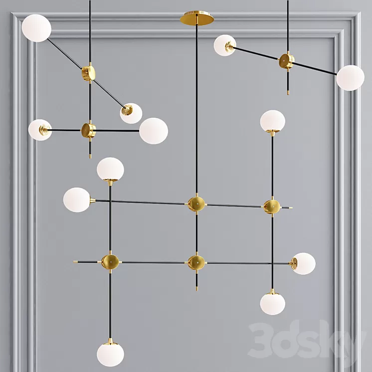 ST-Luce SL429 pendant collection 3D Model ST-Luce SL429 pendant collection 3D Model