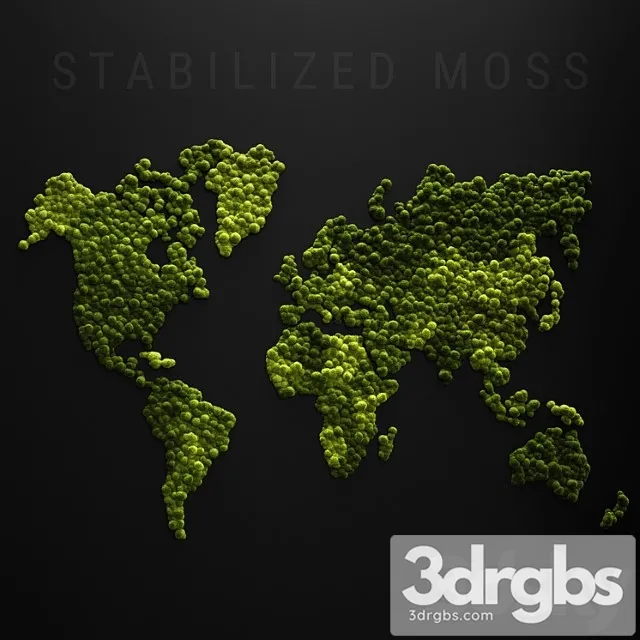 Stabilized moss – world map Stabilized moss – world map