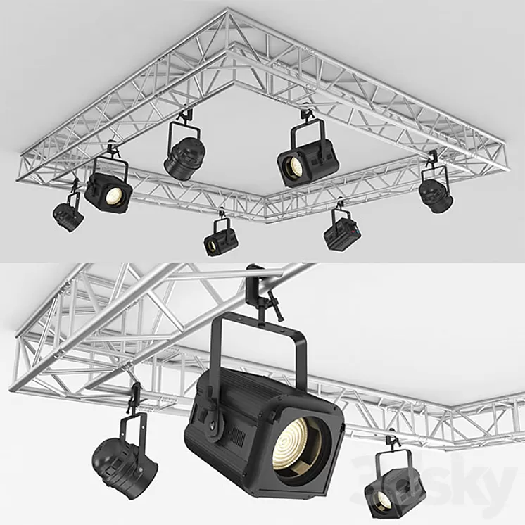 Stage light assembly 3D Model Stage light assembly 3D Model