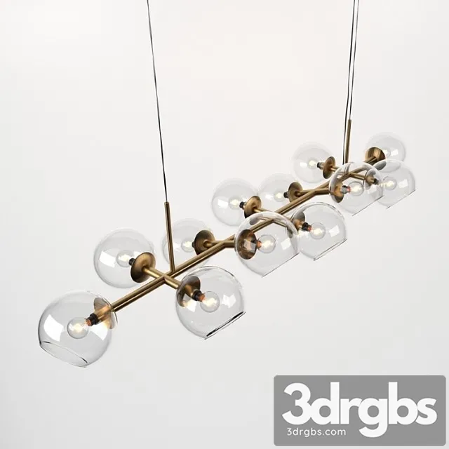 Staggered Glass Chandelier 12 Light 3D Model Download
