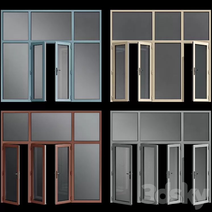 Stained aluminum doors 3D Model Free Download