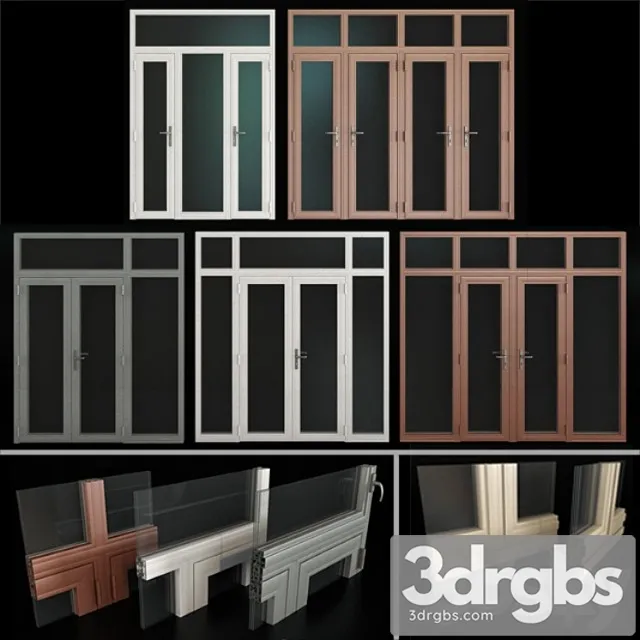 stained aluminum doors 3D Model Download