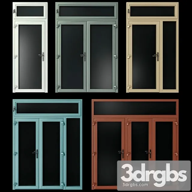 Stained aluminum doors 3D Model Download
