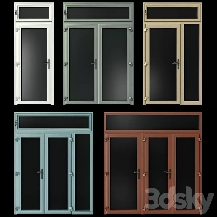 Stained aluminum doors 3D Model