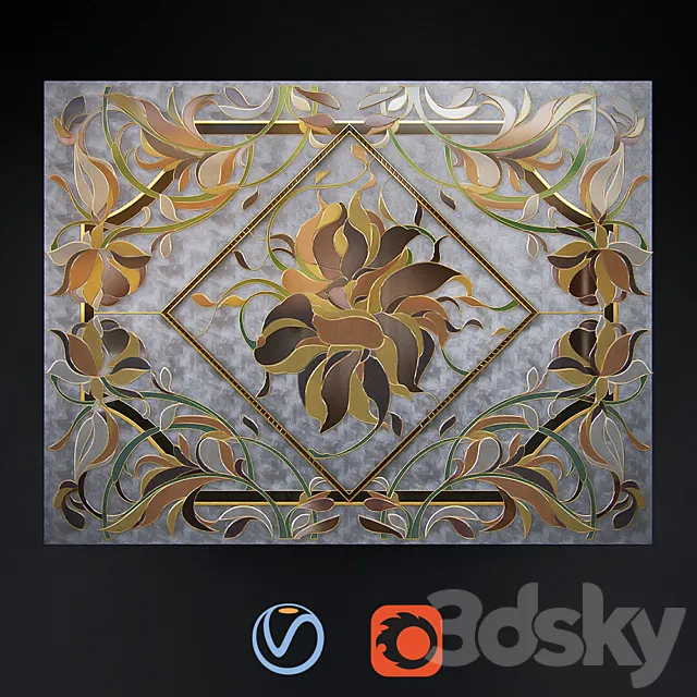 Stained glass flower 3D Model