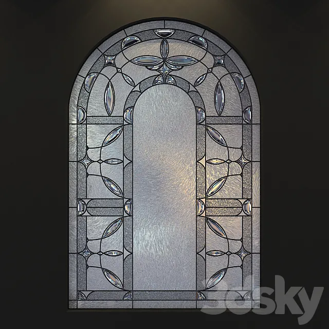 Stained glass for windows with arch 3DModel