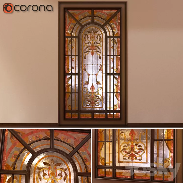 Stained Glass "Garden" 3D Model
