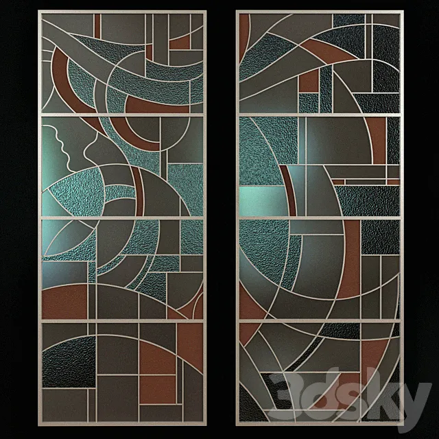 Stained glass in avant-garde style 3D Model