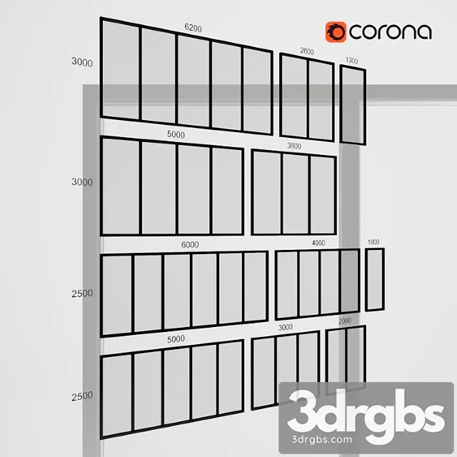 Stained glass panoramic windows 3D Model Download