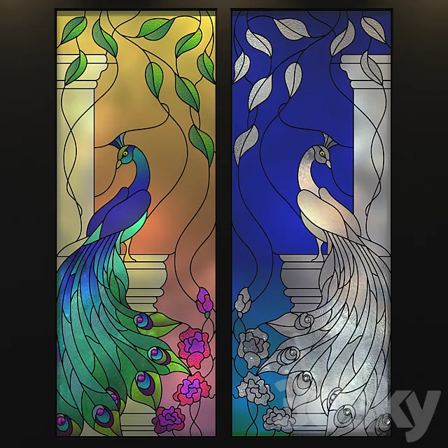 Stained Glass Peacock 3DModel