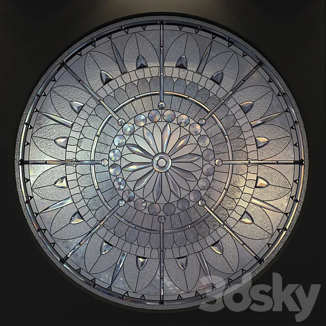 Stained glass round 3D Model