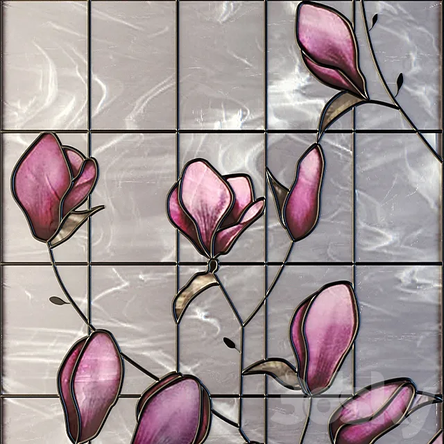 Stained glass tyulpyny 3D Model