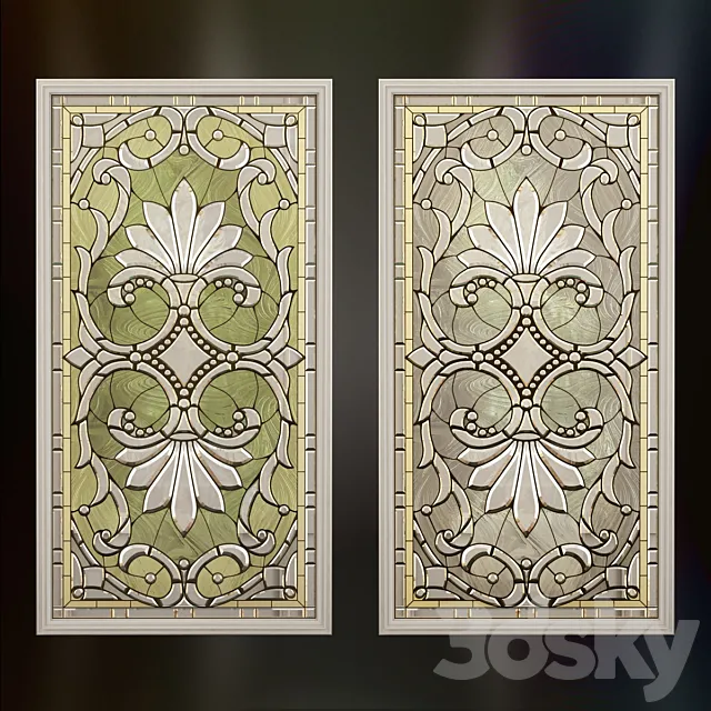 Stained-glass window classic 3D Model