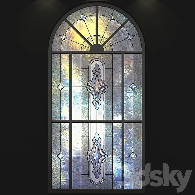 Stained-glass window with an arch 3D Model