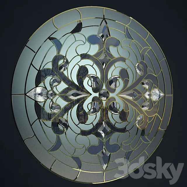 Stained glass window with bevelsami 3D Model