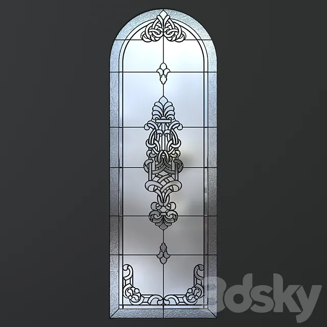 Stained glass with arch 3D Model