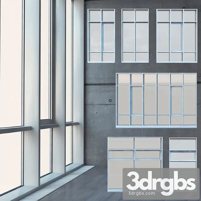 Stained glass with radiator 05 3D Model Download