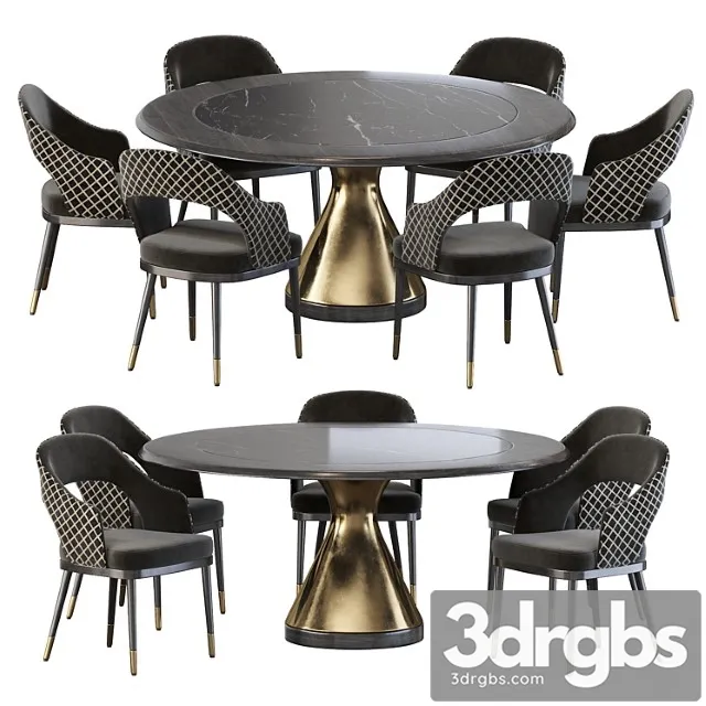 Stainless Steel Chair and Dolly Tonin Casa Table 3D Model Download