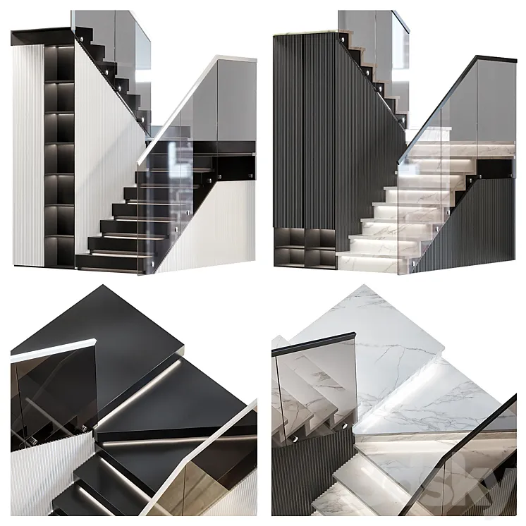 Stair modern 2 3D Model Free Download