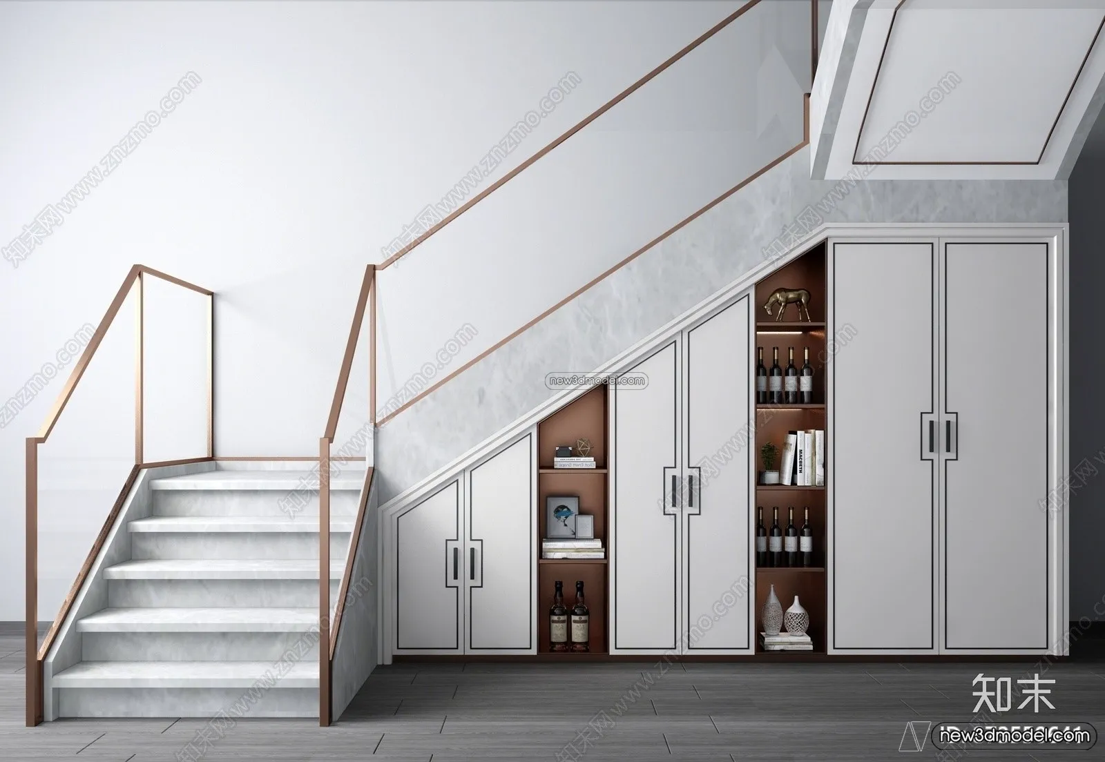 Staircase Decoration – 3D Interior Scene – 3D Models – 096 Staircase Decoration – 3D Interior Scene – 3D Models – 096