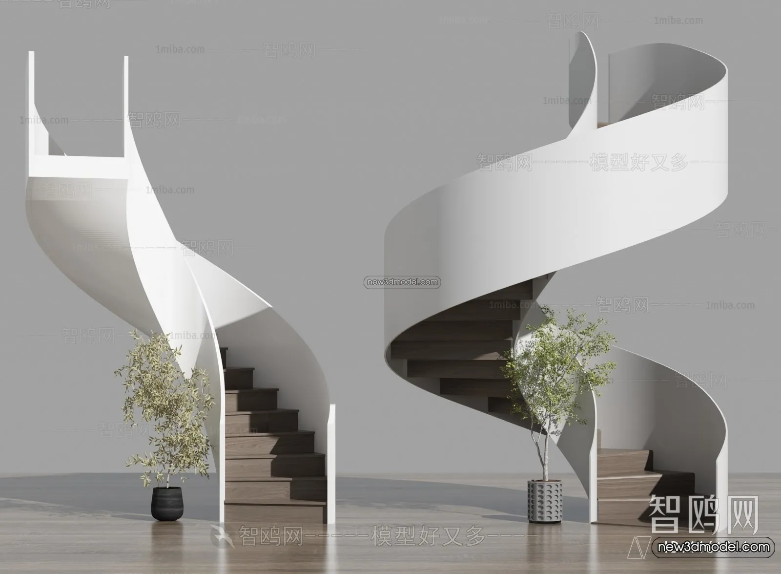 Staircase Decoration – 3D Interior Scene – 3D Models – 098 Staircase Decoration – 3D Interior Scene – 3D Models – 098