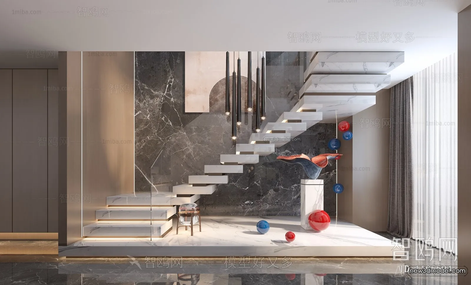 Staircase Decoration – 3D Interior Scene – 3D Models – 100 Staircase Decoration – 3D Interior Scene – 3D Models – 100