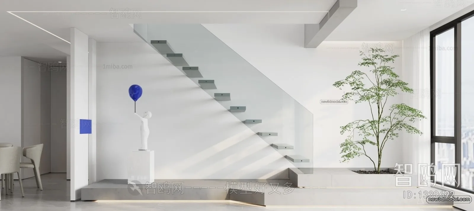 Staircase Decoration – 3D Interior Scene – 3D Models – 106 Staircase Decoration – 3D Interior Scene – 3D Models – 106