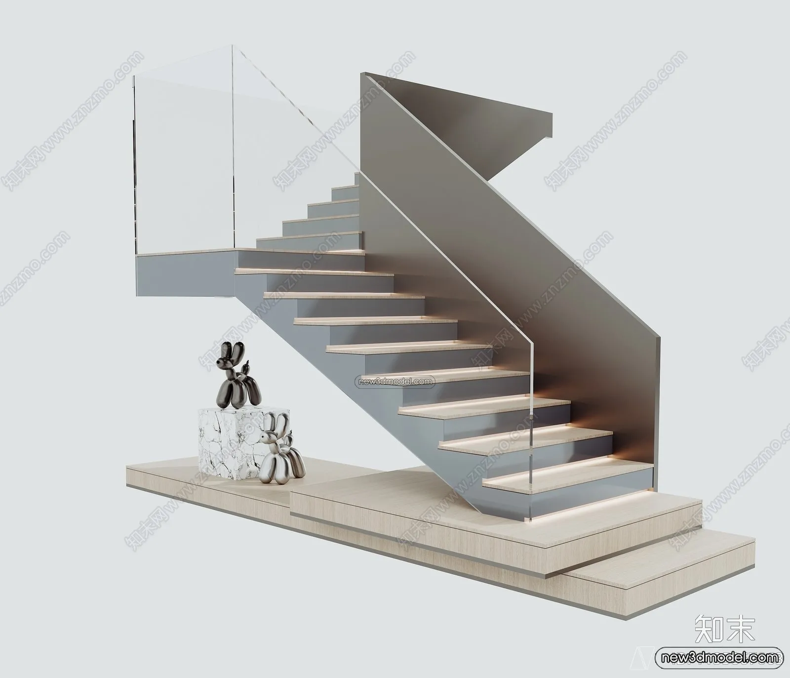 Staircase Decoration – 3D Interior Scene – 3D Models – 112 Staircase Decoration – 3D Interior Scene – 3D Models – 112