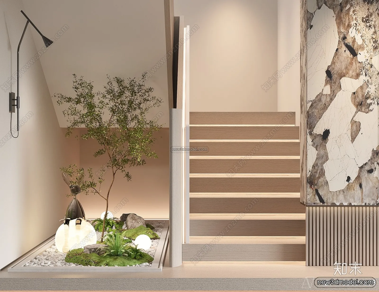 Staircase Decoration – 3D Interior Scene – 3D Models – 113 Staircase Decoration – 3D Interior Scene – 3D Models – 113