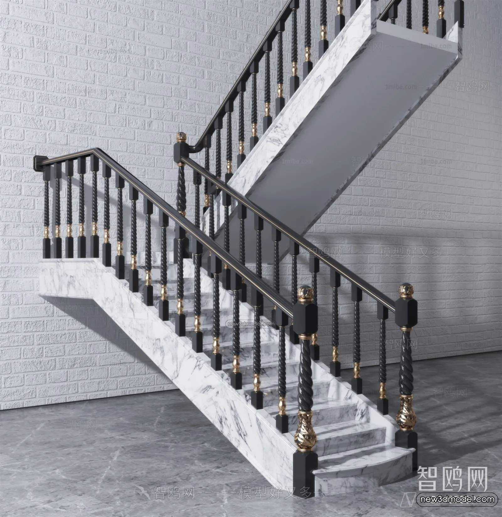 Staircase Decoration – 3D Interior Scene – 3D Models – 116 Staircase Decoration – 3D Interior Scene – 3D Models – 116