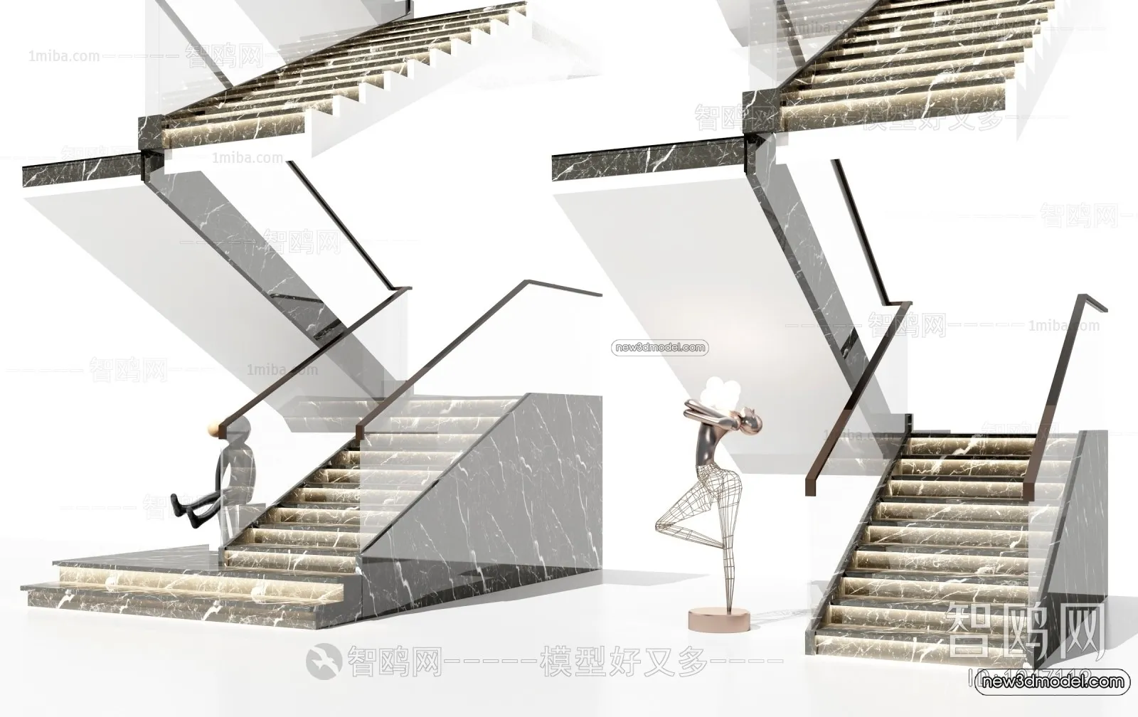 Staircase Decoration – 3D Interior Scene – 3D Models – 120 Staircase Decoration – 3D Interior Scene – 3D Models – 120