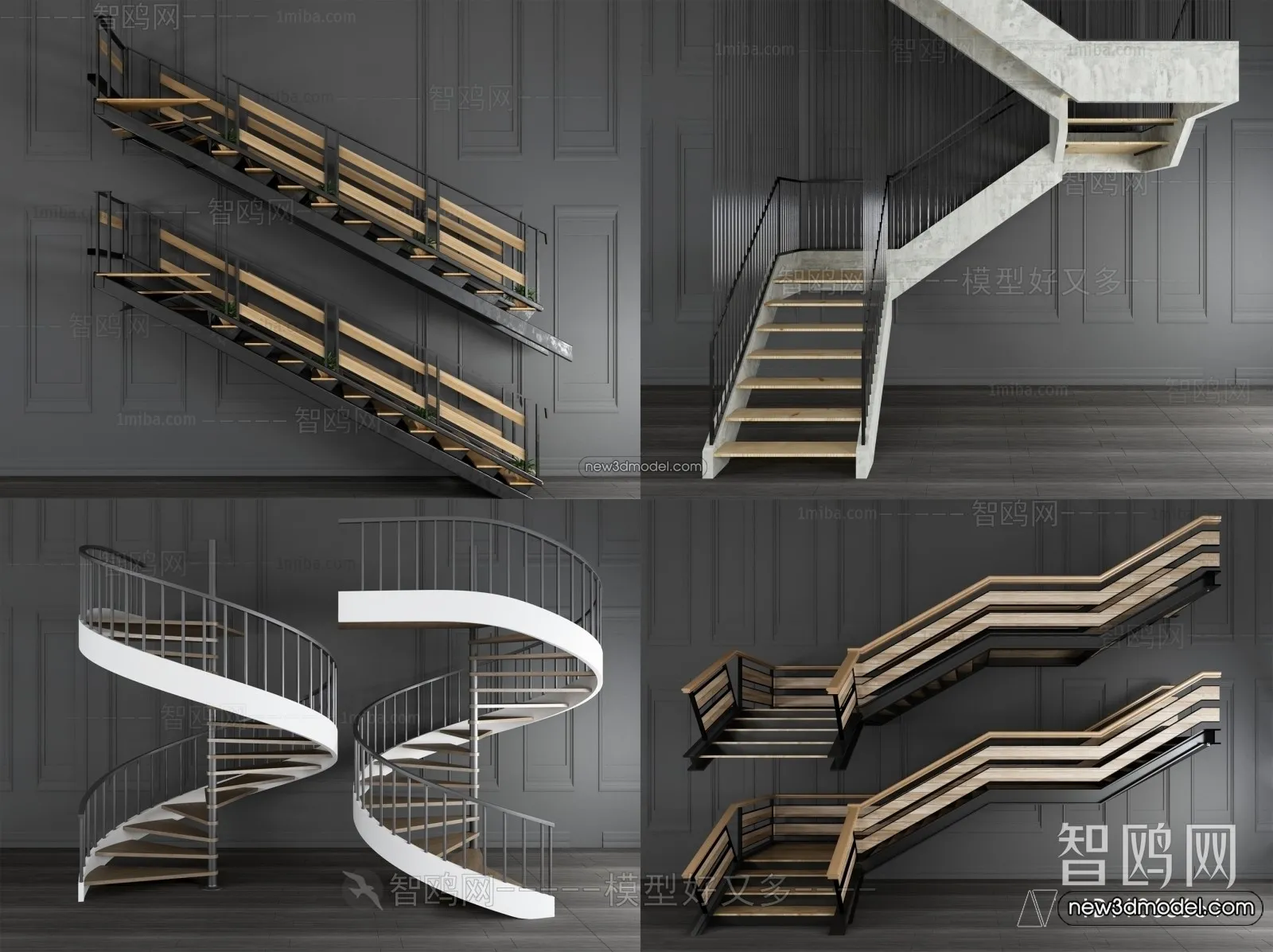 Staircase Decoration – 3D Interior Scene – 3D Models – 131 Staircase Decoration – 3D Interior Scene – 3D Models – 131