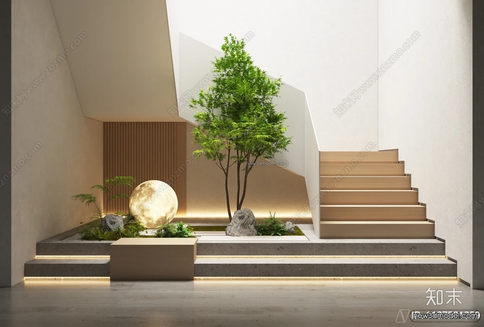 Staircase Decoration – 3D Interior Scene – 3D Models – 137 Staircase Decoration – 3D Interior Scene – 3D Models – 137