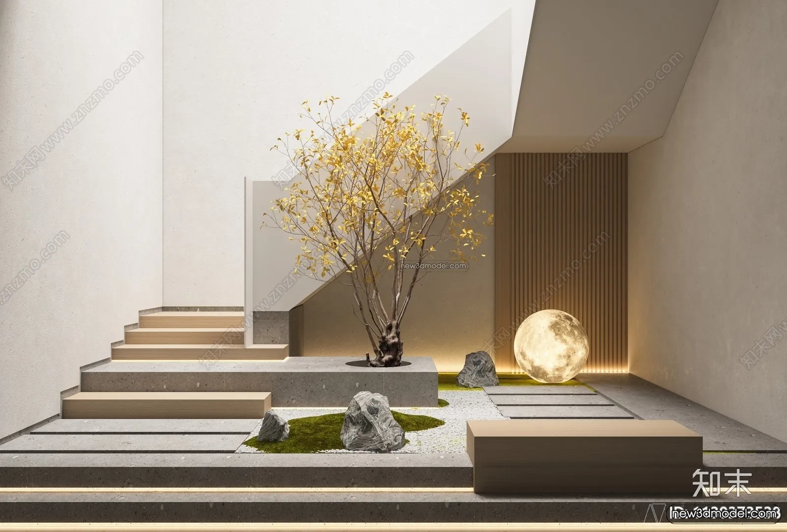 Staircase Decoration – 3D Interior Scene – 3D Models – 138 Staircase Decoration – 3D Interior Scene – 3D Models – 138