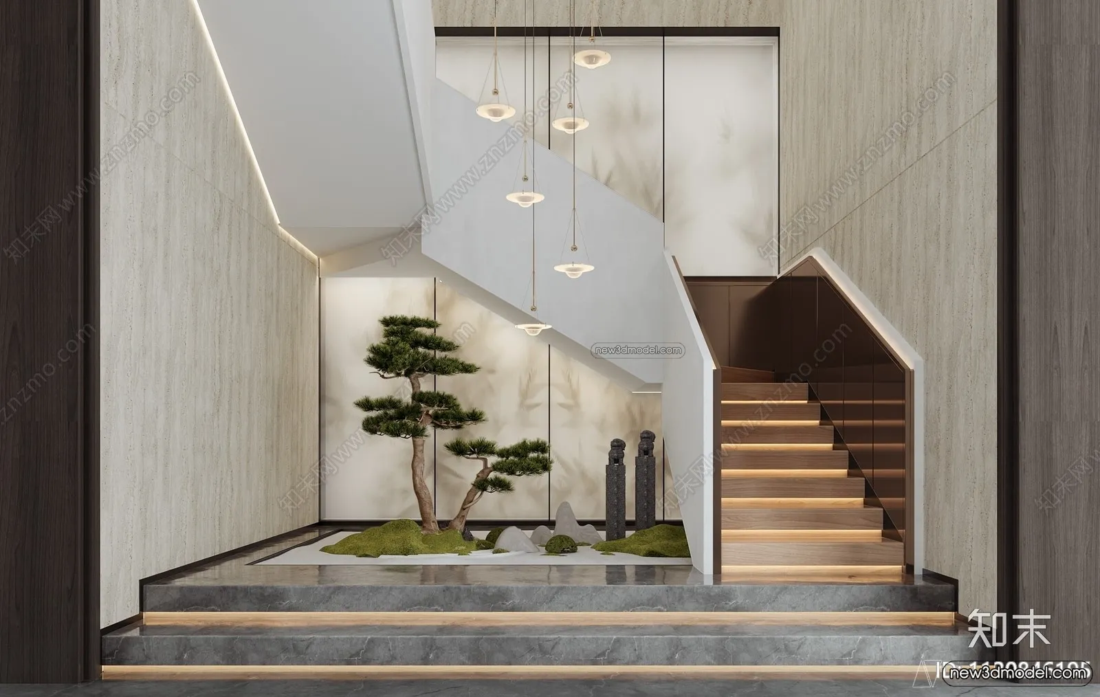 Staircase Decoration – 3D Interior Scene – 3D Models – 141 Staircase Decoration – 3D Interior Scene – 3D Models – 141