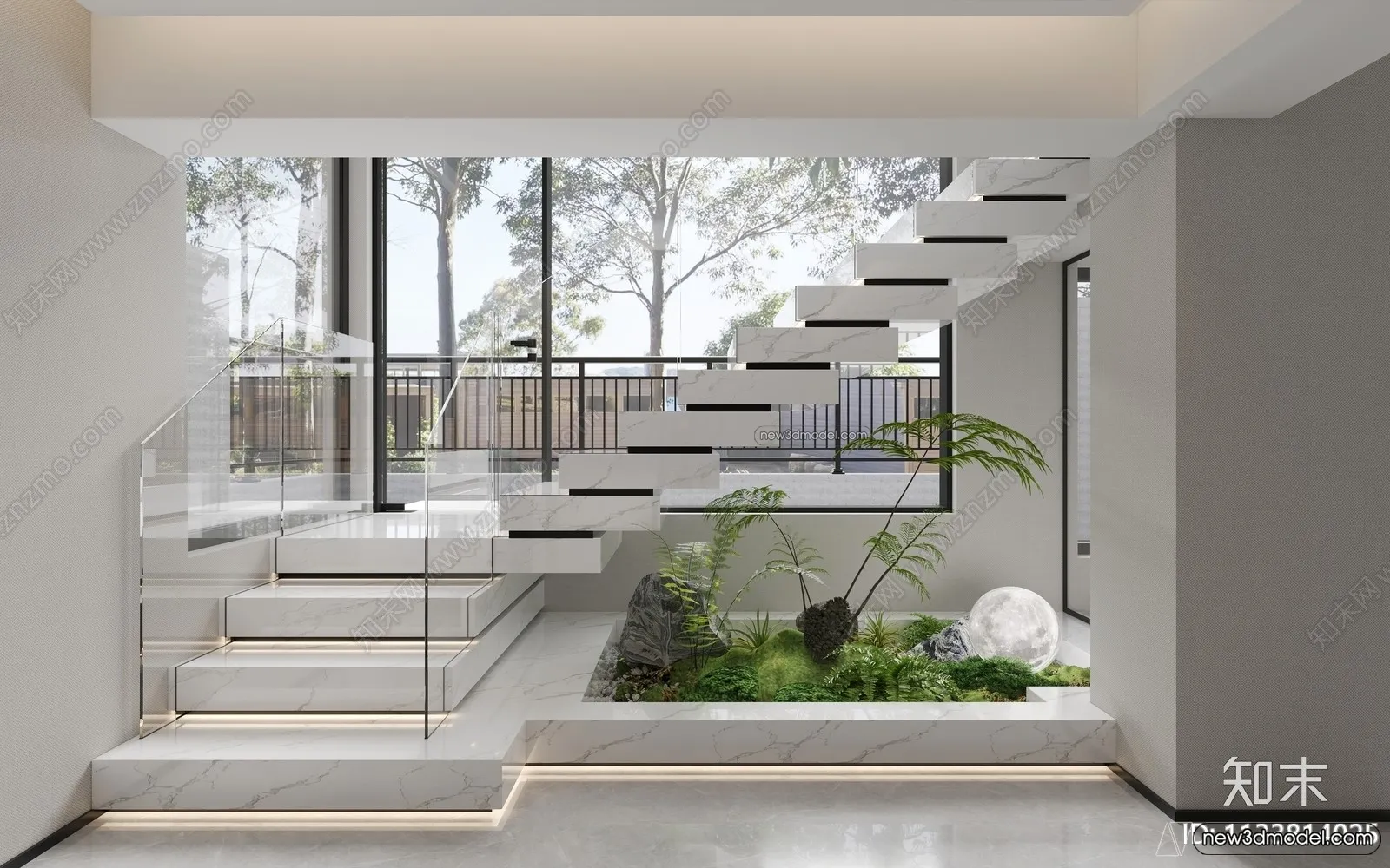 Staircase Decoration – 3D Interior Scene – 3D Models – 144 Staircase Decoration – 3D Interior Scene – 3D Models – 144