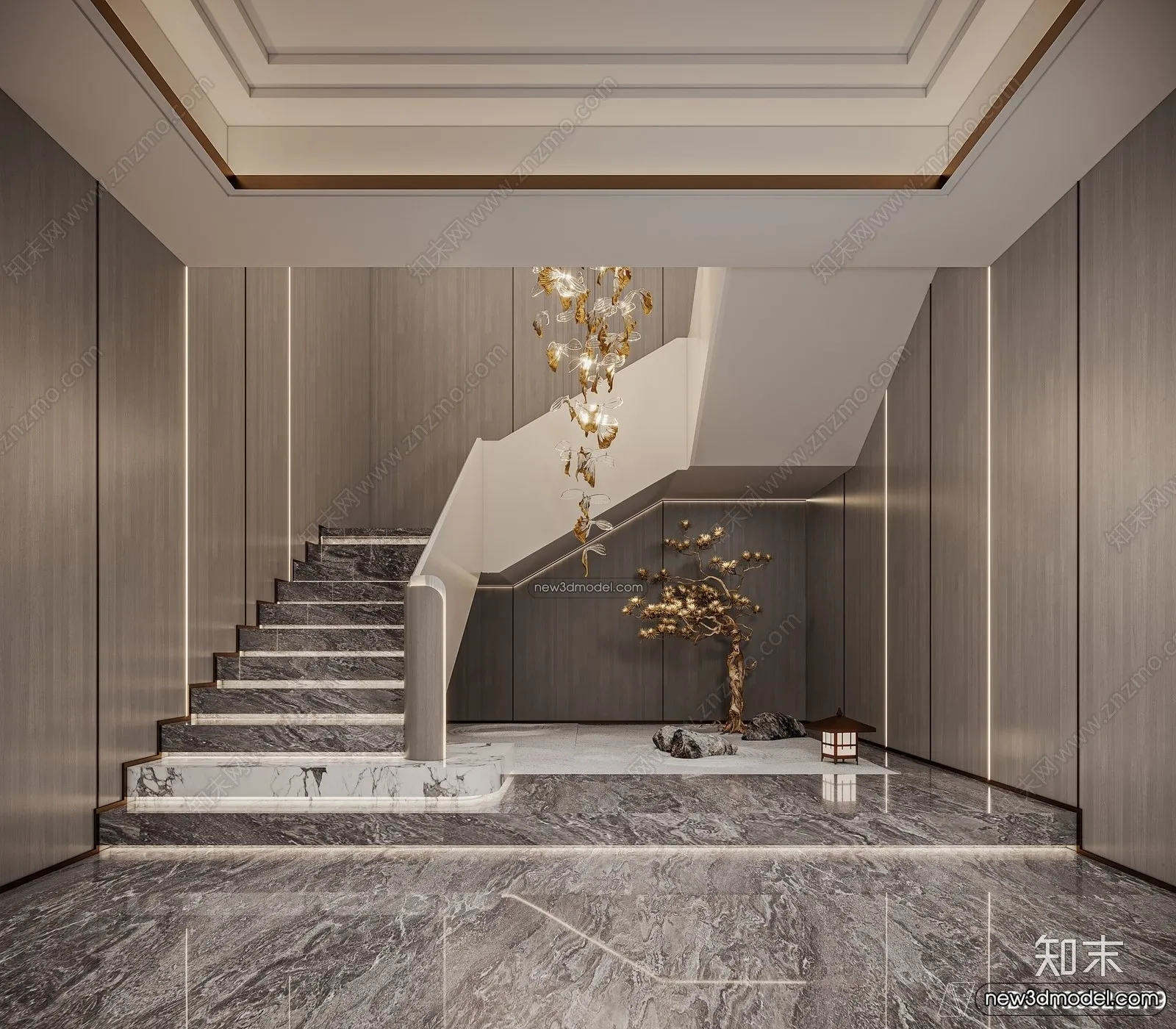 Staircase Decoration – 3D Interior Scene – 3D Models – 145 Staircase Decoration – 3D Interior Scene – 3D Models – 145