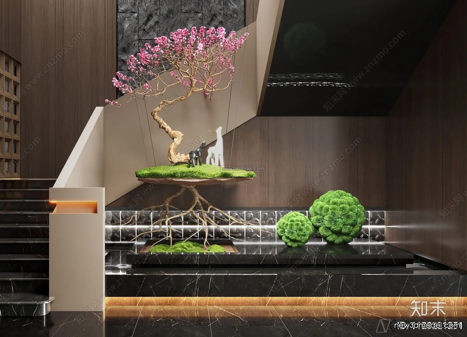 Staircase Decoration – 3D Interior Scene – 3D Models – 146 Staircase Decoration – 3D Interior Scene – 3D Models – 146