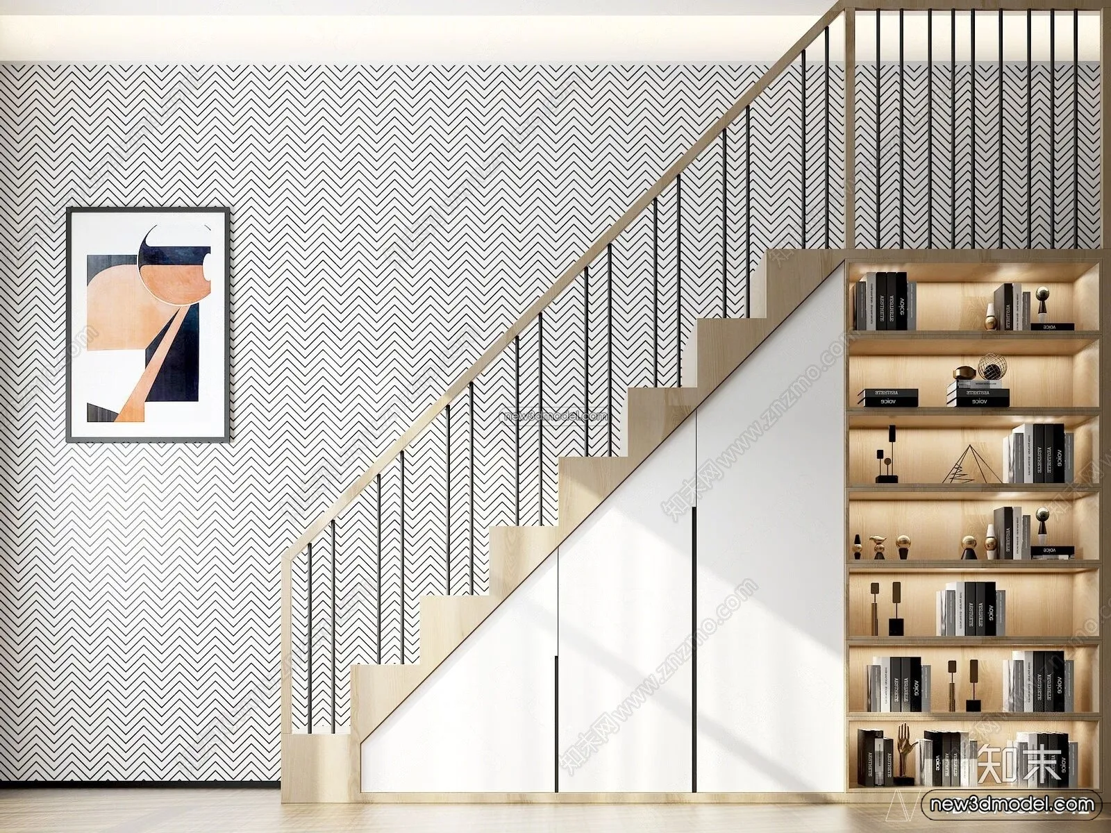 Staircase Decoration – 3D Interior Scene – 3D Models – 147 Staircase Decoration – 3D Interior Scene – 3D Models – 147