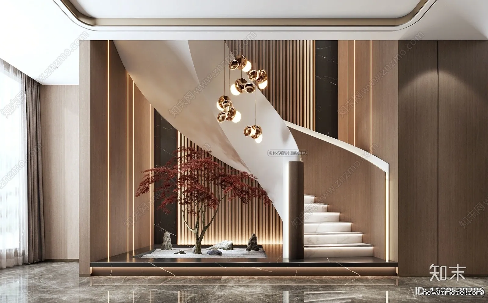 Staircase Decoration – 3D Interior Scene – 3D Models – 152 Staircase Decoration – 3D Interior Scene – 3D Models – 152