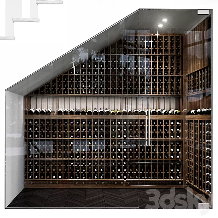 Staircase wine cabinet 3D Model