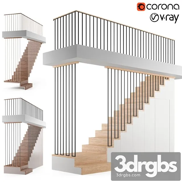 Staircase with storage 3D Model Download