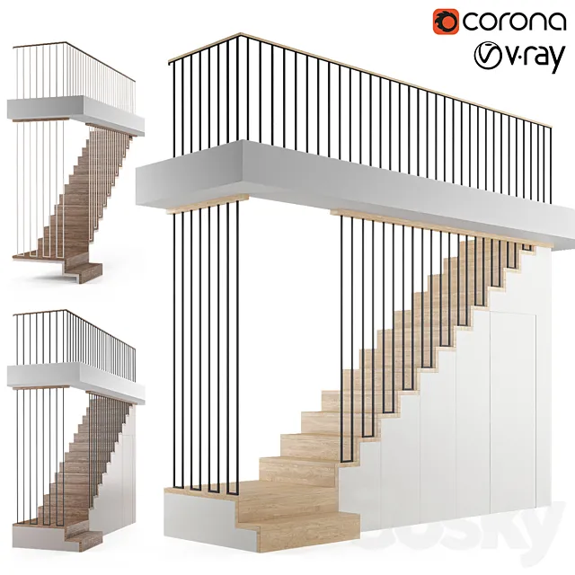 Staircase with storage 3D Model