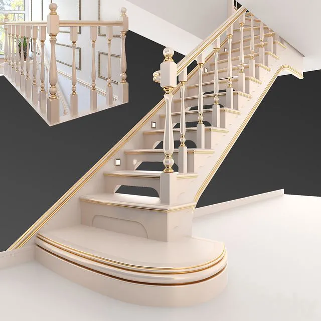 Stairs classical 3D Model