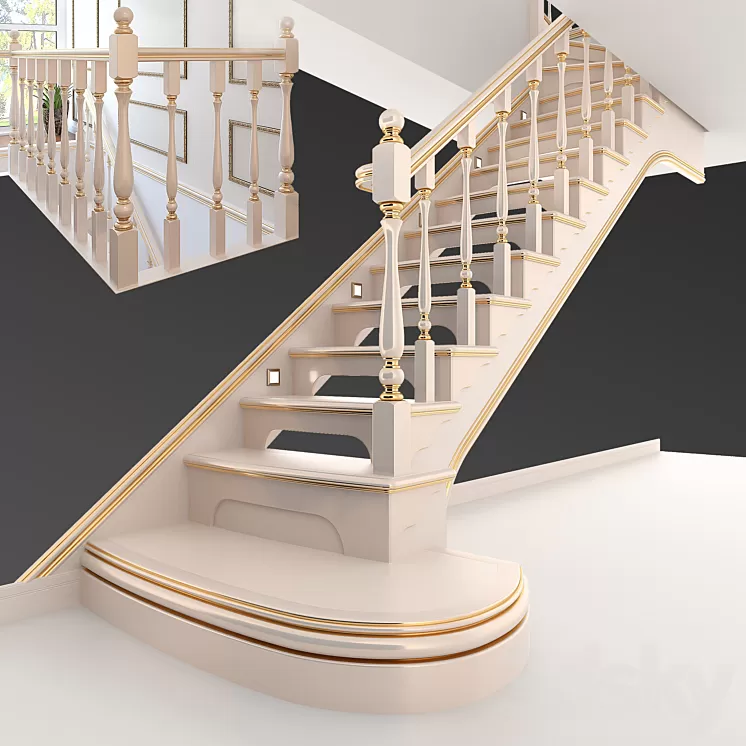 Stairs classical 3D Model