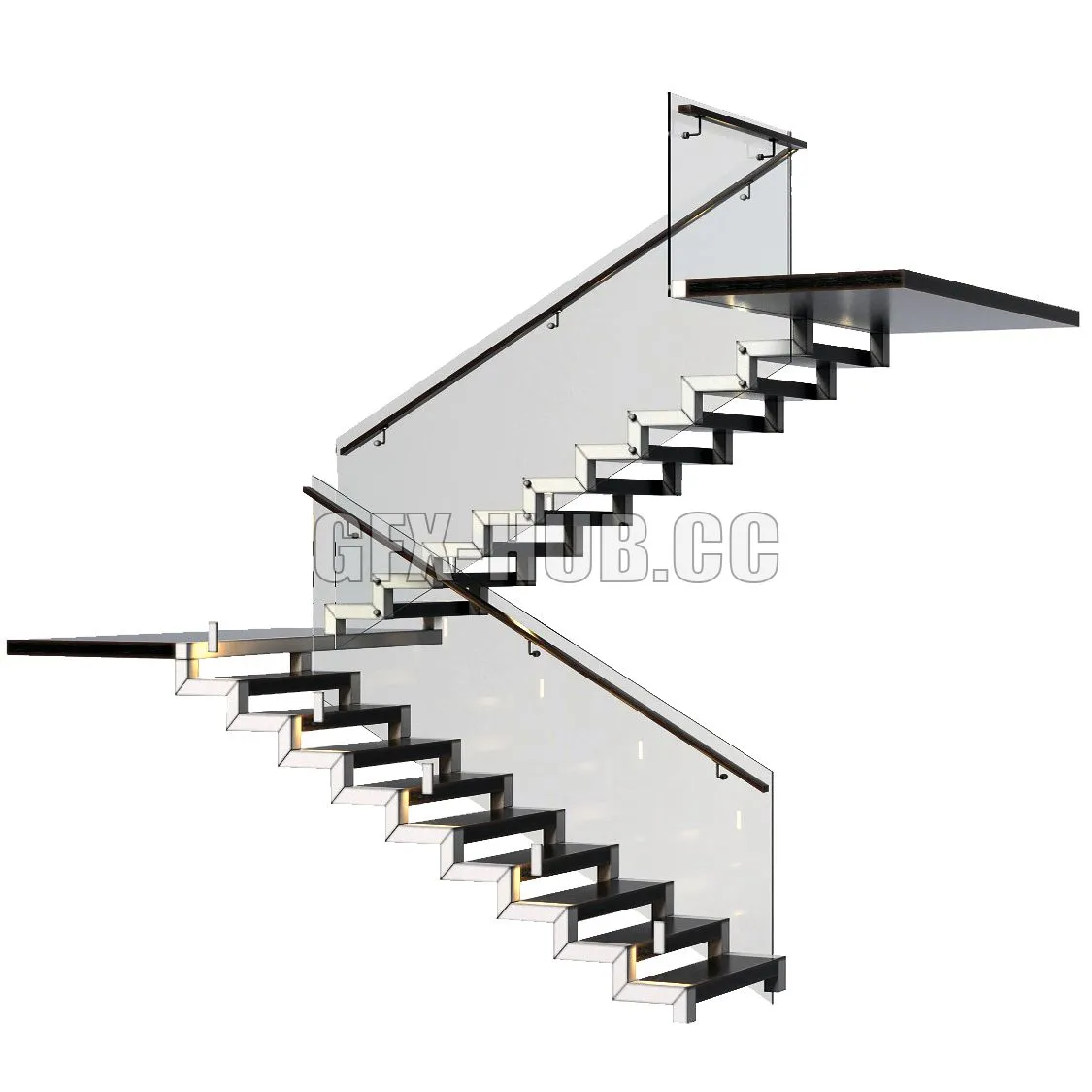 Stairs Made of Granite 3D Model