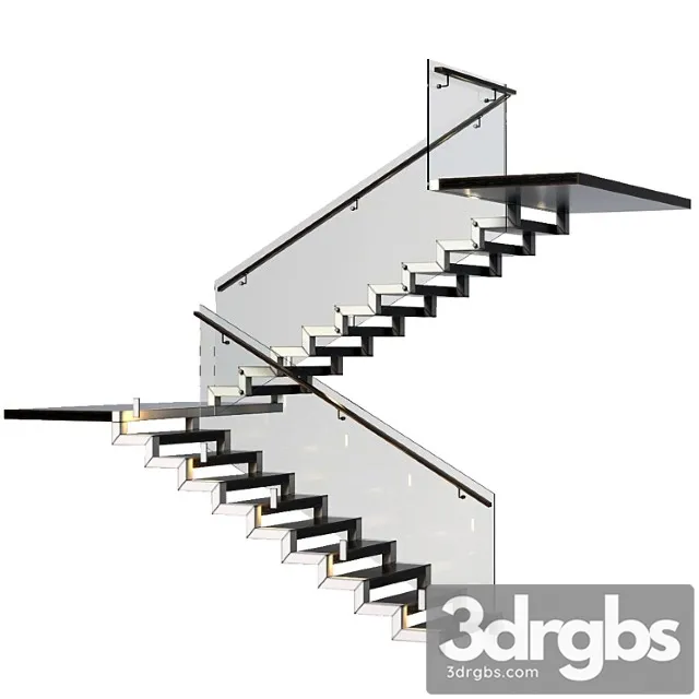 Stairs Made Of Granite Metal and Glass With Illumination Astro 7481 Borgo 43 3D Model Download