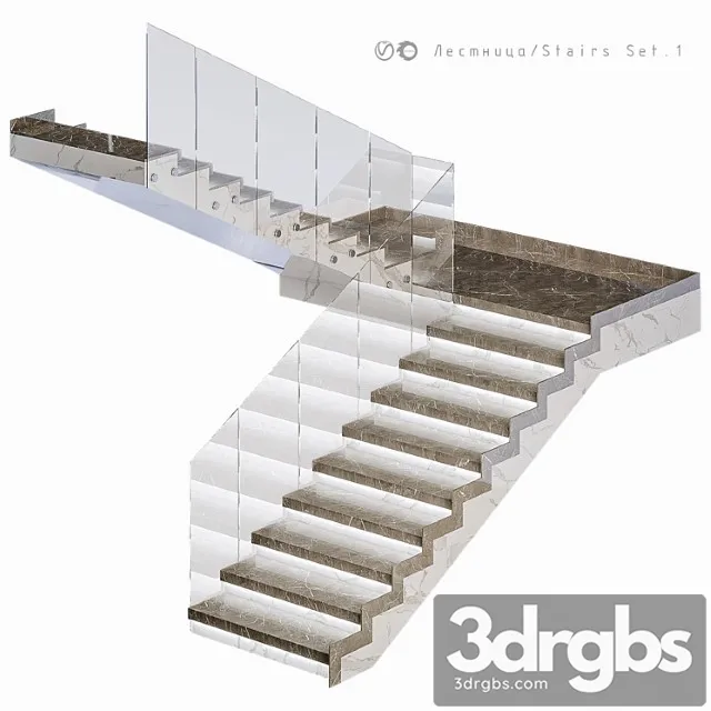 Stairs Set 1 3D Model Download