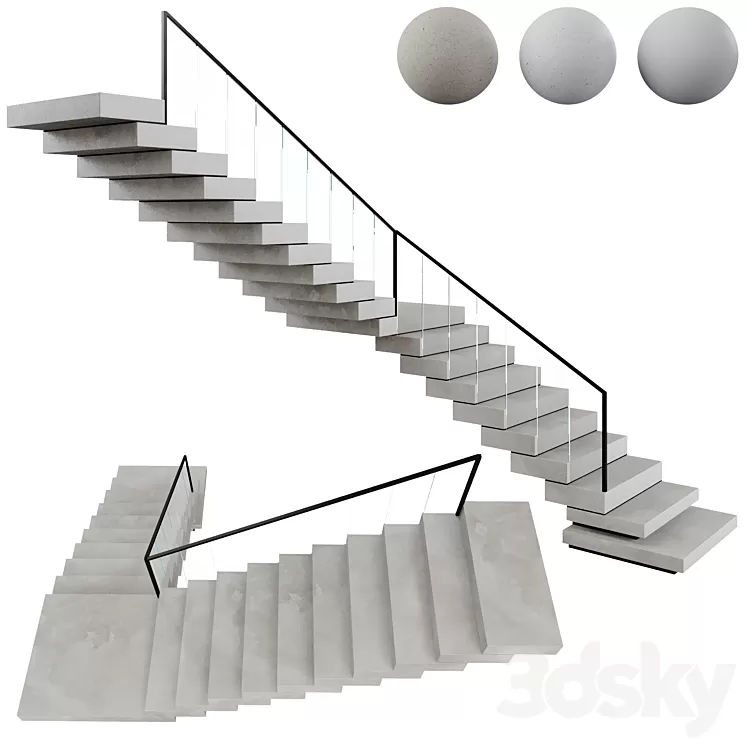 Stairs V07 3D Model Free Download