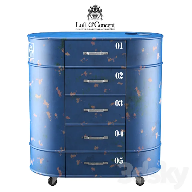 Stand on wheels Loft Vintage 3D Model